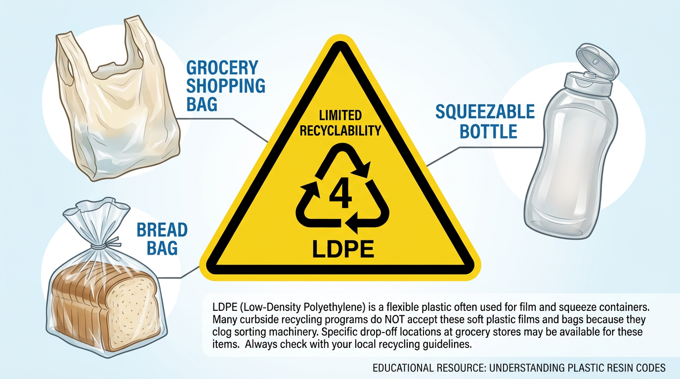 LDPE items - limited recyclability